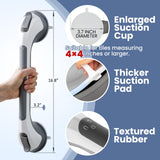 TAILINK Grab Bars for Bathtubs and Showers 2 Pack Shower Handle, Heavy Duty Suction Grab Bar Bath Handrails for Seniors and Elderly, Bathroom Safety Grip No Drilling Waterproof Removable, Grey