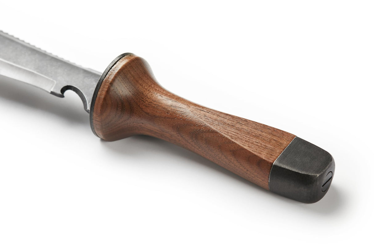Hori Hori Garden Knife, Traditional Japanese Weeding Tool with ergonomic wooden handle. Large 7'inch blade with case. (Standard blade)