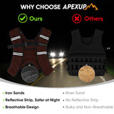 APEXUP Weighted Vest with 5lbs/10lbs/15lbs/20lbs/25lbs/30lbs Weights and Reflective Stripe, Weight Vest Men Women for Workout, Strength Training, Running (Claret, 10lbs)