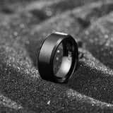 King Will Stainless Steel Wedding Ring 8mm Black I Love You Matte Size 10