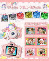Kids Camera for 3-8 Years Old Toddlers Childrens Boys Girls Selfie Camera 20 MP HD 1080P IPS Screen Dual Digital Toy Camera for Kids Christmas Birthday Gifts with 32Gb Card