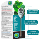 Fiddle Leaf Fig Health Meter, 3-in-1 Soil Moisture, Light & pH Testing Tool