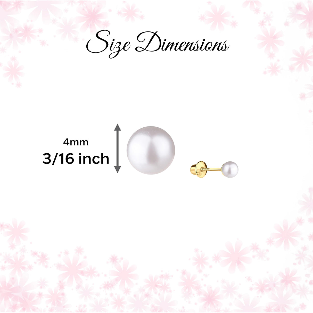 Precious Pieces Children's Freshwater Pearl Earrings, 14K Gold-Plated