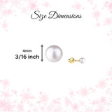 Precious Pieces Children's Freshwater Pearl Earrings, 14K Gold-Plated
