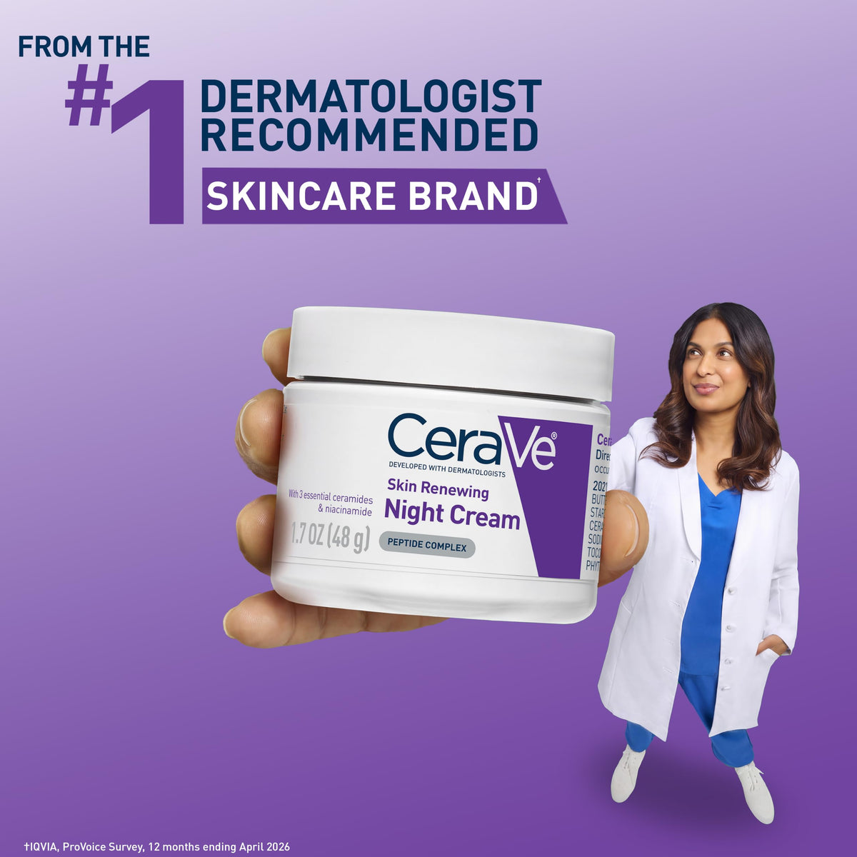 CeraVe Night Cream, Facial Moisturizer with Peptides & Niacinamide, 1.7oz