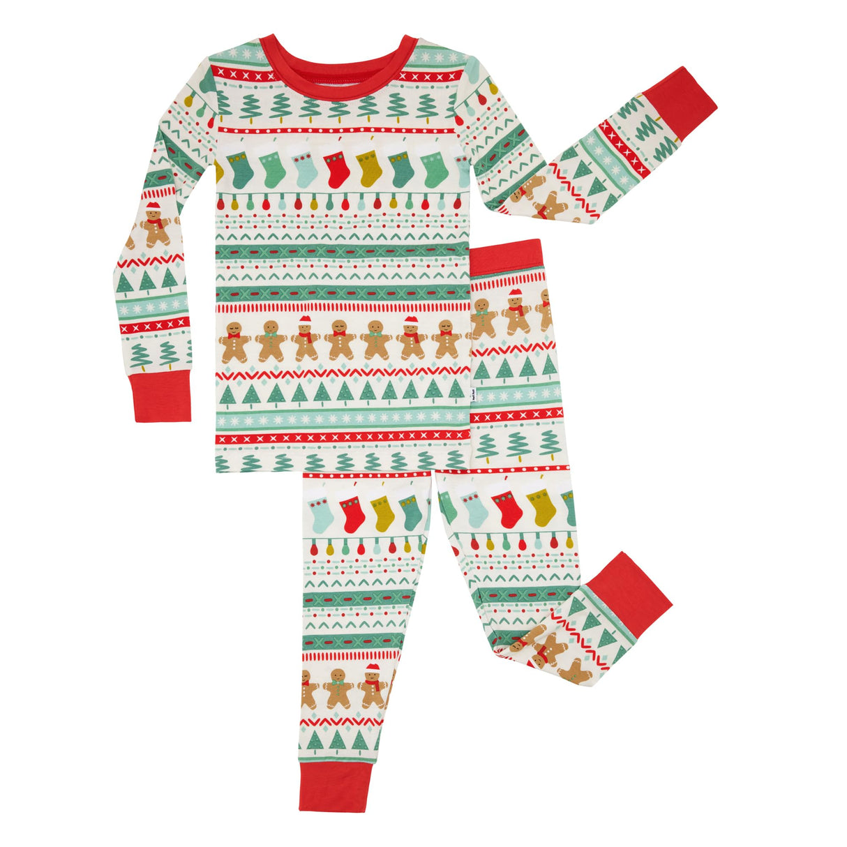 Little Sleepies Two-Piece Kids Christmas Pajamas Set for Boys & Girls, Viscose from Bamboo, Family Matching Christmas PJs, Fair Isle, 5-6
