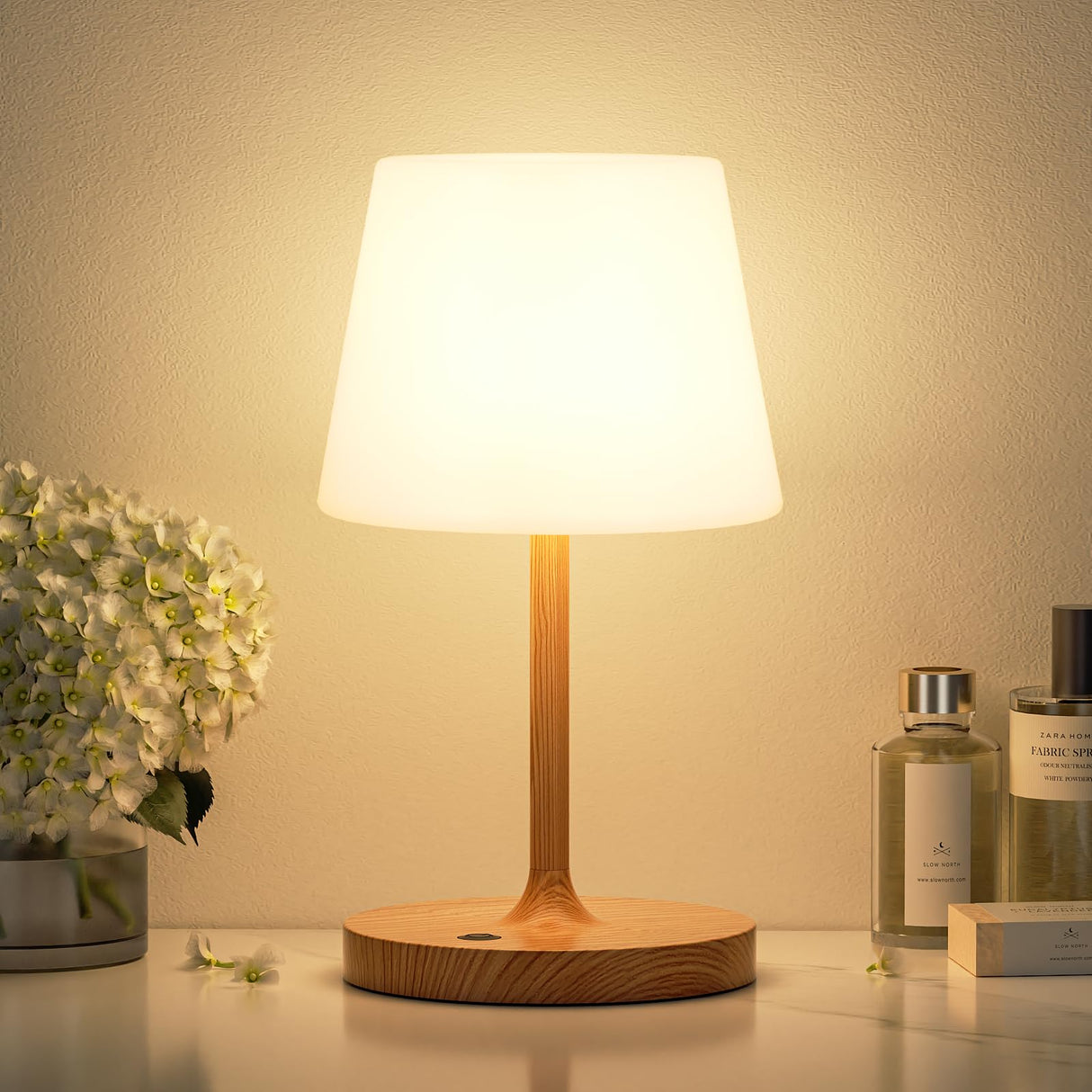 Kakanuo Cordless Shower Lamp Waterproof, Cordless Lamp with 4000mAh Battery, Rechargeable Table Lamp, Touch Dimmable Desk Light for Outdoor, Kitchen, Bathroom, Camping, Patio, IP54