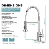 KHQF Kitchen Faucet with Pull Down Sprayer,Commercial Single Handle Stainless Steel Kitchen Faucets with Deck Plate (Brush Nickel)