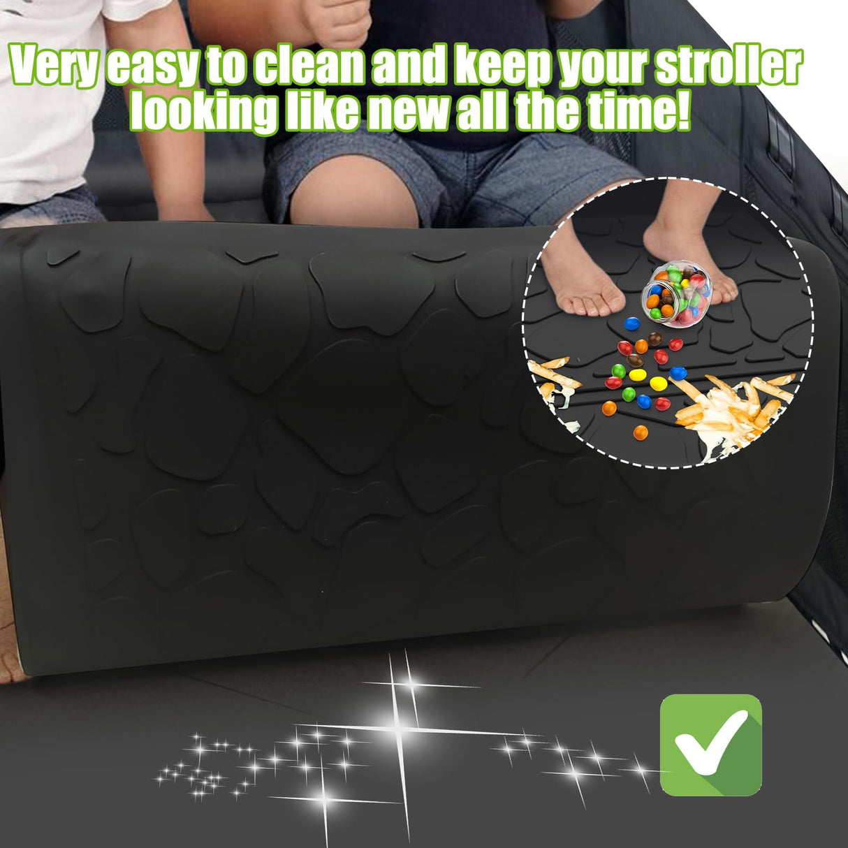 Vodolo Silicone Mat for Wonderfold Wagon W4,Luxe Accessories for Wonderfold Stroller to Protect Wagon from Sand, Dirt, and Water,Easy Clean