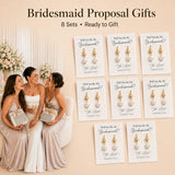 Bridesmaid Earrings for Bridesmaids 8 Pairs Gold Knot Pearl Wedding Jewelry Set Bridesmaid Proposal Gifts for Bridal Party