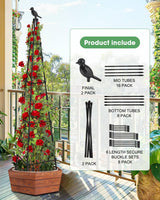 MYMULIKE 2Pack Garden Trellis for Climbing Plants Outdoor Indoor Pot 67'' Cucumber Trellis for Climbing Plant Support for Climbing Vegetables Plants Garden Obelisk Trellis Tomato cage & Climbing Rose