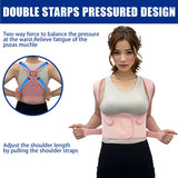 Posture Corrector for Women and Men - Adjustable Back Brace for Pain Relief - Enhances Posture and Provides Lumbar Support - Upper and Lower Back Straightener - Breathable Back Support (Pink, Medium)