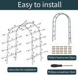 RUBFAC 94" Metal Garden Arch Trellis for Climbing Plants Outdoor, Garden Arbors and Arches, Halloween Archway for Pumpkin Balloon Rose Vines Wedding Christmas Birthday Party Decorations, Army Green