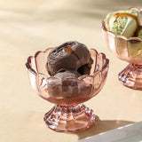 KMwares 6PCs Set 5oz Small Cute Footed Tulip Glass Dessert Bowls/Cups - Perfect for Dessert, Sundae, Ice Cream, Fruit, Salad, Snack, Cocktail, Condiment, Trifle and Christmas Holiday Party (Pink)