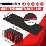 SHENLIU Foldable EVA Utility Mat with Handle, Heavy Duty Mechanic Mat for Kneeling, Workouts, Garages, Gardening, Camping, Picnics, Outdoor Adventures and Home Gyms, Red (46" x 15.8" x 1.1")