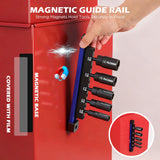 5-Piece Wing Nut Driver Set (10mm,12mm,14mm,16mm,18mm) with Magnetic Aluminum Storage Rail, 1/4" Hex Shank Wing Nut Driver Bit Set, Metric Wing Nut socket Set for Wing Nut, Eye Bolt, Wire Twisting