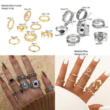 CONGYING 65 Pcs Gold Jewelry Set with 6Pcs Layered Necklace, 11 Pcs anklet and 7Pcs Earring Ear Cuff,11Hoop Earrings,15pcs Rings,15pcs stud earrings Jewerly set for Women Pack for Party GiftL