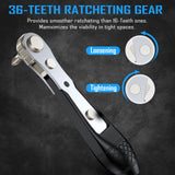 GreaTalent 37in1 S2 Steel Mini Ratchet Wrench Screwdriver Bit Set with 1/4" Hex Shank Phillips/Pozidriv/Hexagon/Torx/Slotted/Square Bits, 36-Tooth Gear, Magnetic Bit Holder, 90 Degree Drive Handle