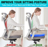 Helishy Gel Seat Cushion for Long Sitting - 1.65inch Double Thick Cooling Egg Seat Cushion for Back, Hip, Sciatica, Coccyx, Tailbone Pain Relief - Office Chair Car Seat Cushion – Wheelchair Cushions