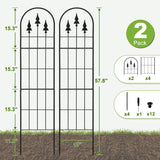 LATIHUUM 2 Pack 57.8" H x13 W Garden Trellis for Climbing Plants Outdoor, Rustproof Arched Metal Rose Trellis for Outdoor Indoor Roses Clematis Potted Climbing Plants Vines Flowers Decorative, Black
