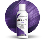 Adore Semi Permanent Hair Color - Vegan and Cruelty-Free Purple Hair Dye - 4 Fl Oz - 116 Purple Rage (Pack of 1)
