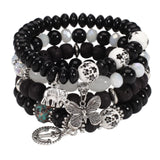 Twinfree Bohemian Bracelets Set for Women, Stackable Boho Stretch Multilayer Colorful Stack Beads Bracelet, Stretchy Beaded Charm Bracelet Ladies 8 Pack