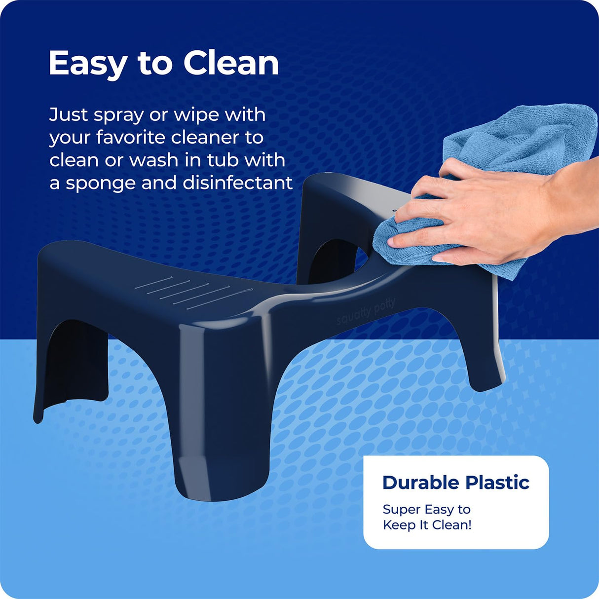 Squatty Potty Simple Bathroom Toilet Stool, Galaxy Blue 7", Ergonomic Stool – Posture-Enhancing Bathroom Footrest for Improved Digestion & Constipation Relief