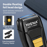 HIENA PRO Professional Hair Clipper Kit, Rechargeable Cordless Barber Kit and Hair Cutting Set, Electric Foil Shavers and Beard Trimmers, Ear, Nose Hair Trimmer Set & Facial Grooming Tool (Black)