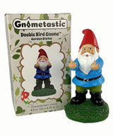 Gnometastic Middle Finger Gnome Statue 8.5in, The Original Double Bird Funny Garden Gnomes Statues Outdoor Decorations for Yard, Patio and Lawn Ornaments