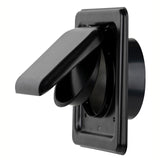 NO-PEST VENT MetalGuard, Dual Door Dryer Vent Cover Outdoor 4 Inch, Powder-Coated Heavy Duty Steel, Pest Proof, Rust Resistant, Safe & Efficient Vent Cap (Onyx, 4" Steel With Collar)