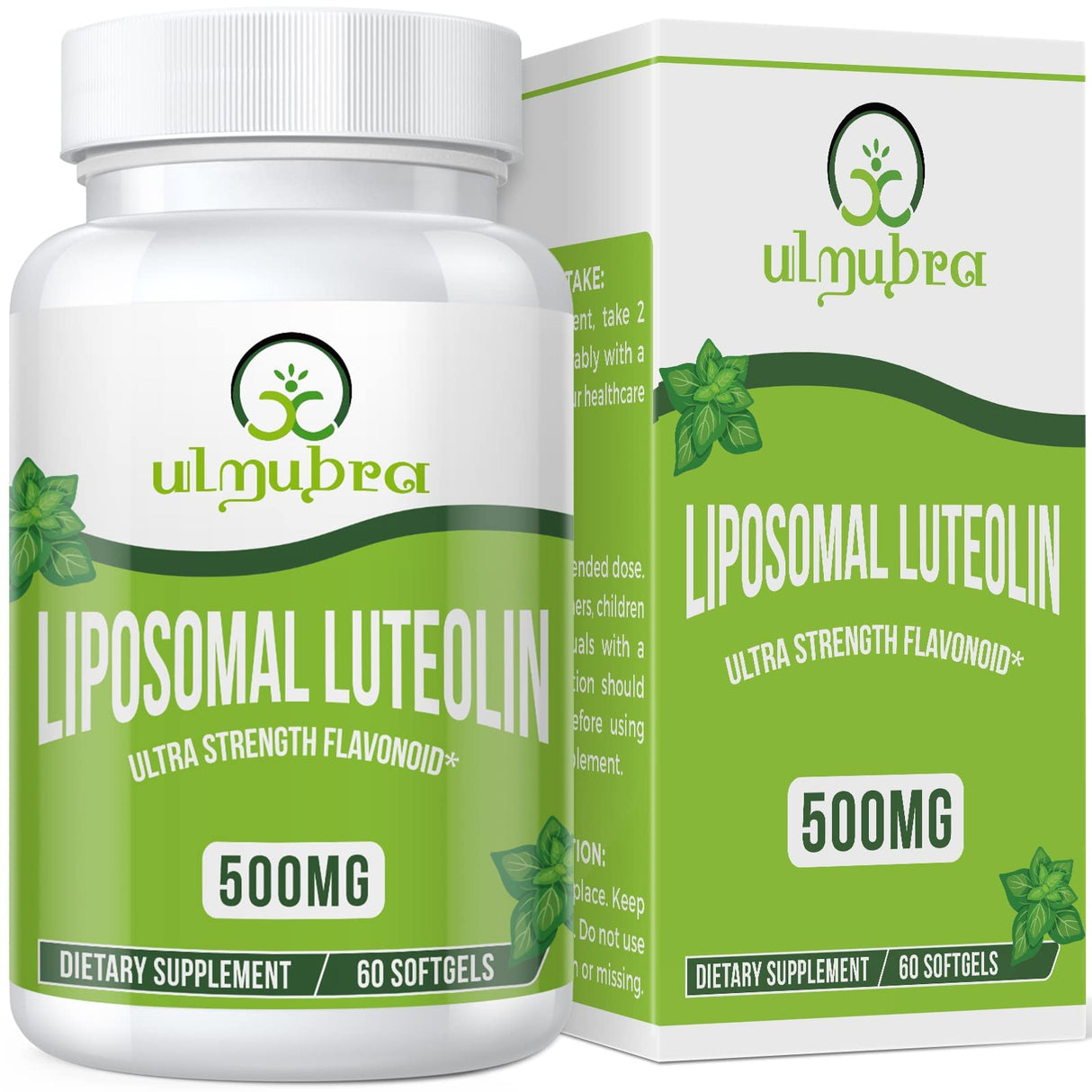 Ulmubra Liposomal Luteolin 500MG, Maximum Absorption, Potent Flavonoid, 60 Softgels, Luteolin Supplement, Non-GMO, Gluten Free