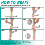 INDEEMAX Ankle Brace for Sprained Ankle Compression Sleeve, 2 Pack Copper Infused Ankle Support Brace for Women & Men, Plantar Fasciitis Relief Achilles Tendonitis, Sports Running, Skin Silver, L