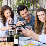 Gejoy 9 oz Rimmed Swirl Plastic Cups Disposable Wine Drinking Cups Clear Elegant Halloween Tumblers for Christmas Party Supplies(Black,100 Pcs)