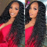 Deep Wave Lace Front Wigs Human Hair 200% Density 20 Inches HD Deep Wave Wig Human Hair Lace Front Wigs Deep Curly Human Hair Wig For Women 13x4 Deep Wave Frontal Wig Pre Plucked With Baby Hair