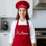 Personalized Apron for Men and Women, Chefs, Custom Name Text, Personalized Baking Gifts for Christmas, Cooking, Waterproof Apron with 2 Pockets, Great for Baking, Grilling, Gardening, Art Projects