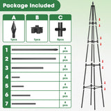 Obelisk Trellis for Climbing Plants, 6 FT Garden Trellises with 16mm Thickened Plastic-Coated Metal Pipes, Trellis for Climbing Potted Plant Vine Flower Rose Vegetable Tomato Cucumber Outdoor Indoor