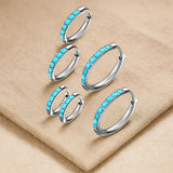 ENVYOU Surgical Steel Turquoise Huggie Hoop Earrings Set(20G*8/10/12mm)