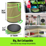 Colwelt Collapsible Garden Bag 47Gallon, Collapsible Leaf Bags with Hard Bottom, Heavy Duty Yard Waste Bag Leaf Bin, Leaf Pop up Trash Can (come with Leaf Scoop, Garden Gloves)
