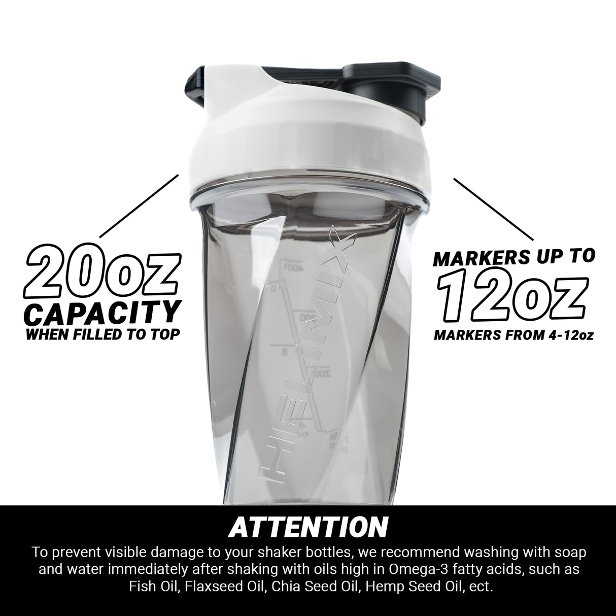 HELIMIX 1.5 Vortex Blender Shaker Bottle Holds Upto 20oz | No Blending Ball or Whisk | USA Made | Portable Pre Workout Whey Protein Drink Shaker Cup | Mixes Cocktails Smoothies Shakes | Top Rack Safe