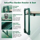 SakerPlus Garden Kneeler and Seat,Heavy Duty Foldable Garden Stool with 10-Inch Thickened Pad, Extendable Legs, Tool Bag and Storage Bag,Gardening Gift Choice for Women Mom Men Seniors