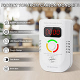 Portable Carbon Monoxide Detectors Plug in for Travel, CO Detector with LED Digital Display, Carbon Monoxide Alarm with Audible and Visual Alarm & Test Mute Button, CO Gas Monitor for Home/Hotel
