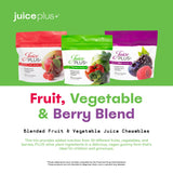 JuicePlus+ Fruit, Vegetable & Berry Blend Soft Chews (Chewables) - 30 Plant-Based Ingredients! Vegan Gummies for Kids & Adults - Gluten-Free, Non-GMO, No HFCS - Prepacked 3 pouches (30 Adult Servings Each)