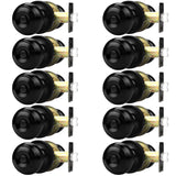 Probrico Bathroom Door Knobs, 10 Pack Interior Door Handles Privacy Function, Keyless Doorknob for Bedroom Bath, Matte Black Finish Door Knob with Solid Latch
