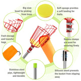 UQM 12.8FT Fruit Picker Pole Adjustable with Basket Harvest Bag