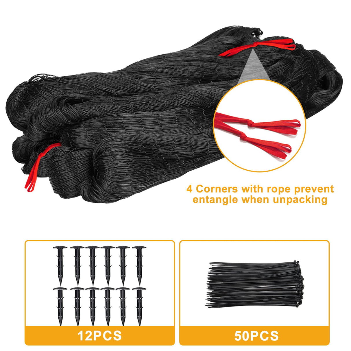 BSTPCOO 2.4" Mesh Nylon Bird Netting 50'x50', Poultry Netting, Chicken Net