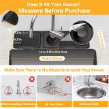 14.6 inch Faucet Mat for Kitchen Sink Splash Guard[7° Slope Fast Self-draining][Snap Lock Fit]Kitchen Sink Faucet Mat Splash Guard Kitchen Sink Area Water Splash Guard Behind Faucet Draining Mat
