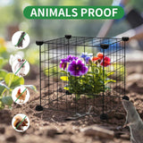 DYAUS 4 Packs Plant Protectors from Animals, Plant Cages for Outdoor Plants, 20Pcs 12"x12" Metal Plant Covers from Animals, Heavy Duty Chicken Wire Cloche, Garden Cloches to Keep Animals Out