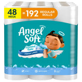 Angel Soft Toilet Paper with Fresh Linen Scented Tube, 48 Mega Rolls = 192 Regular Rolls, Soft and Strong Toilet Tissue