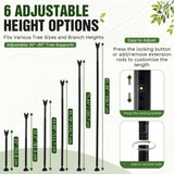 Carbon Steel Tree Support Pole with Crutch, Adjustable 20"-81" Tree Support for Leaning Trees, Prevents Fruit Trees Branch Breakage, Holds Up to 150 lbs, 360° Self Adjusting Base for Branch-Support