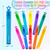 200 Pcs Mini Bubble Wands in 10 Colors, Bulk Party Favors for Kids, Themed Birthday, Christmas, New Year, Valentine, Carnival, School Classroom Prizes for Boys & Girls, Ideal Goodies Bags Stuffers